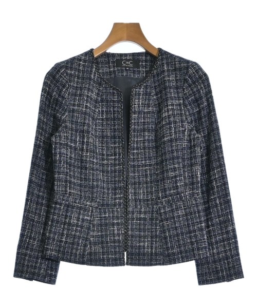 COUP DE CHANCE(クードシャンス)ノーカラージャケット 紺 サイズ:40(M位)/2200638904017