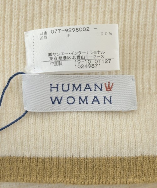 HUMAN WOMAN（ヒューマン　ウーマン）マフラー 白 サイズ:- レディース/2200642734822