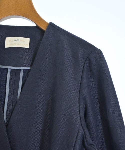 HUMAN WOMAN（ヒューマン　ウーマン）ノーカラージャケット 紺 サイズ:M レディース/2200642737496