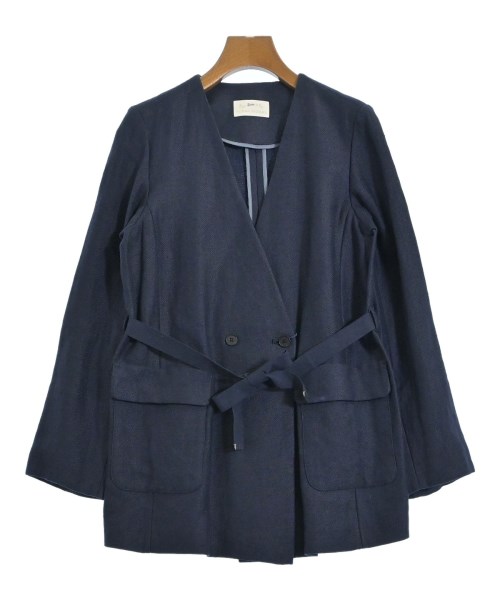 HUMAN WOMAN(ヒューマン　ウーマン)ノーカラージャケット 紺 サイズ:M/2200642737502