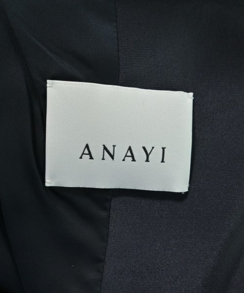 ANAYI（アナイ）ノーカラージャケット 紺 サイズ:34(XS位) レディース/2200628619013