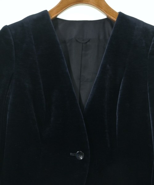 ANAYI（アナイ）ノーカラージャケット 紺 サイズ:34(XS位) レディース/2200628619013
