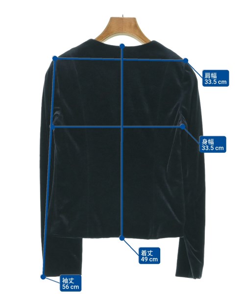 ANAYI（アナイ）ノーカラージャケット 紺 サイズ:34(XS位) レディース/2200628619013