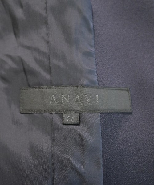 ANAYI（アナイ）ノーカラージャケット 紺 サイズ:36(S位) レディース/2200603518058