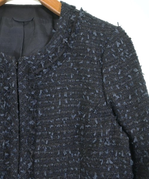 ANAYI（アナイ）ノーカラージャケット 紺 サイズ:36(S位) レディース/2200673782014