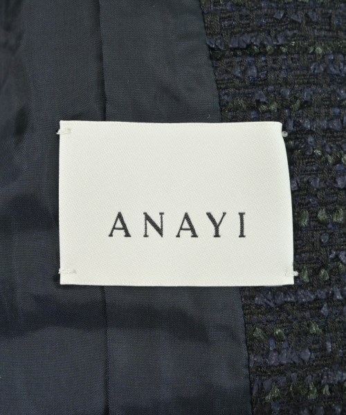 ANAYI（アナイ）ノーカラージャケット 紺 サイズ:36(S位) レディース/2200719642159