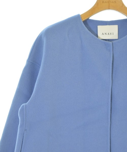 ANAYI（アナイ）ノーカラージャケット 青 サイズ:38(M位) レディース/2200643406070