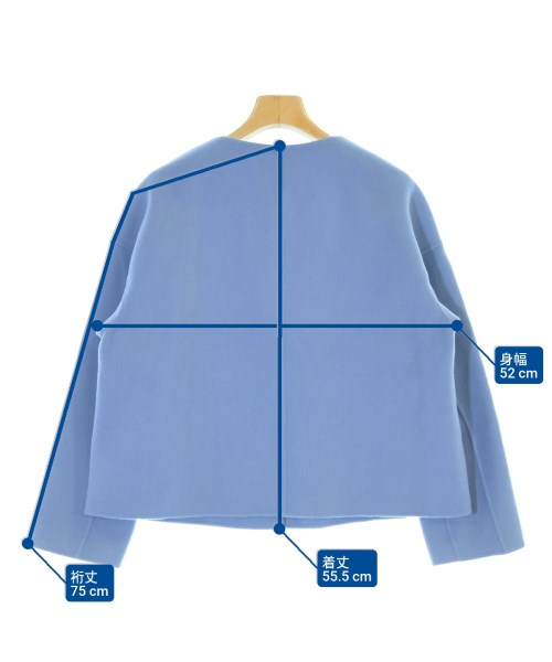 ANAYI（アナイ）ノーカラージャケット 青 サイズ:38(M位) レディース/2200643406070