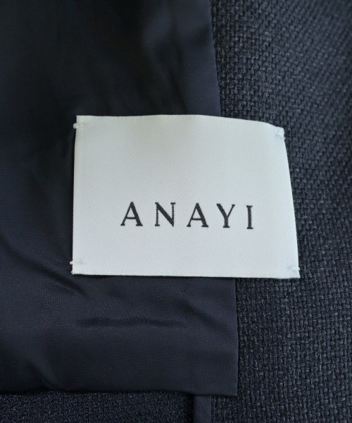 ANAYI（アナイ）ノーカラージャケット 紺 サイズ:36(S位) レディース/2200722722268
