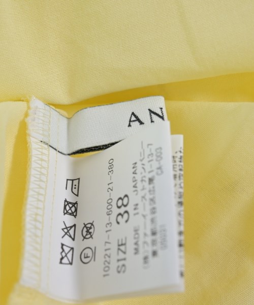 ANAYI（アナイ）カジュアルシャツ 黄 サイズ:38(M位) レディース/2200722520048
