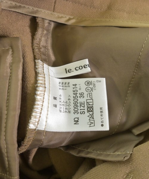 le coeur blanc（ル　クール　ブラン）スラックス ベージュ サイズ:36(S位) レディース/2200631777038