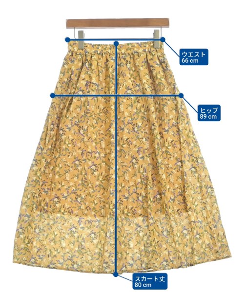 le coeur blanc（ル　クール　ブラン）ロング・マキシ丈スカート 黄 サイズ:38(M位) レディース/2200627265037