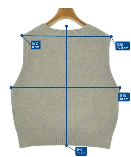 le coeur blanc（ル　クール　ブラン）ベスト グレー サイズ:38(M位) レディース/2200630516010