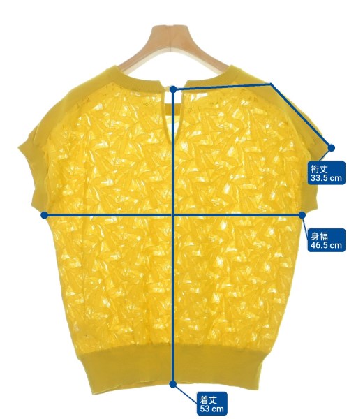 le coeur blanc（ル　クール　ブラン）ブラウス 黄 サイズ:38(M位) レディース/2200617587019