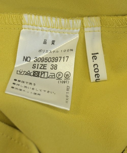 le coeur blanc（ル　クール　ブラン）ブラウス 黄 サイズ:38(M位) レディース/2200654711033