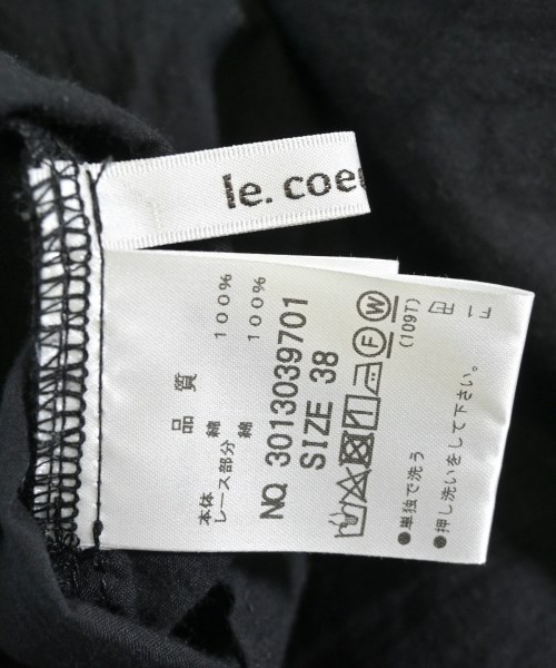 le coeur blanc（ル　クール　ブラン）ブラウス 黒 サイズ:38(M位) レディース/2200654754207