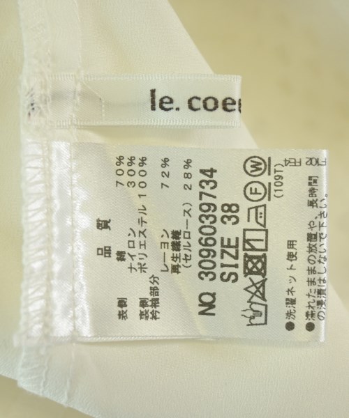 le coeur blanc（ル　クール　ブラン）ブラウス 白 サイズ:38(M位) レディース/2200708398142