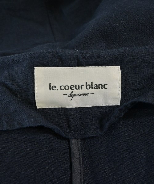 le coeur blanc（ル　クール　ブラン）ノーカラージャケット 紺 サイズ:38(M位) レディース/2200715304068