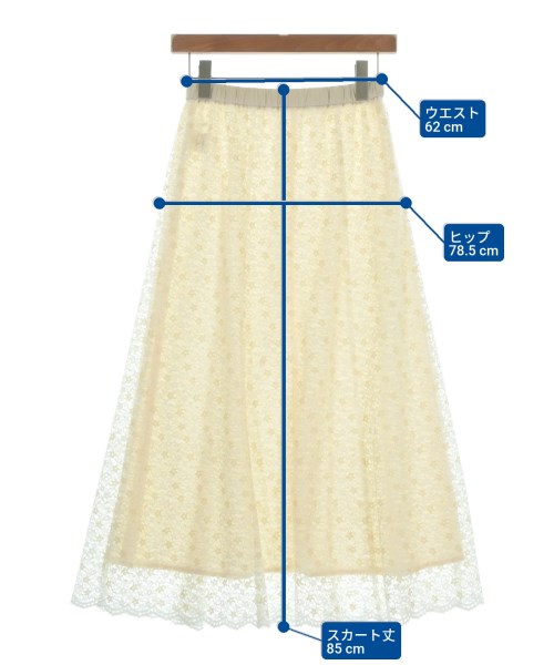 le coeur blanc（ル　クール　ブラン）ロング・マキシ丈スカート 白 サイズ:38(M位) レディース/2200633647025