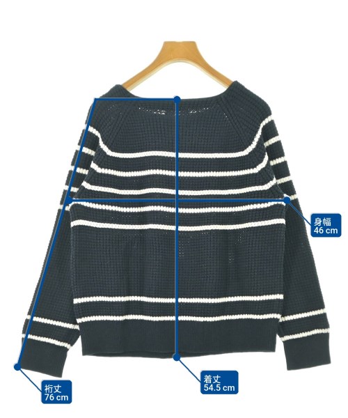 le coeur blanc（ル　クール　ブラン）ニット・セーター 紺 サイズ:38(M位) レディース/2200634219146