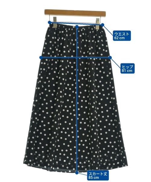 le coeur blanc（ル　クール　ブラン）ロング・マキシ丈スカート 黒 サイズ:38(M位) レディース/2200640785185