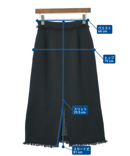 le coeur blanc（ル　クール　ブラン）ロング・マキシ丈スカート 黒 サイズ:36(S位) レディース/2200647728017