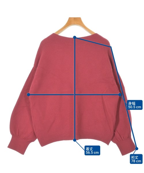 le coeur blanc（ル　クール　ブラン）ニット・セーター 赤 サイズ:38(M位) レディース/2200648078203