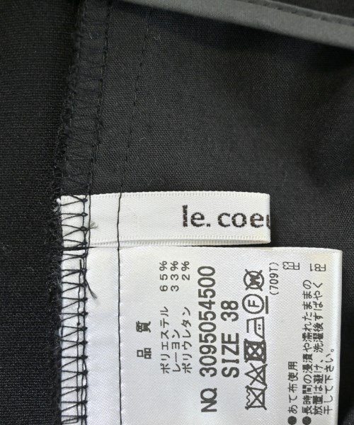le coeur blanc（ル　クール　ブラン）スラックス 黒 サイズ:38(M位) レディース/2200646501093