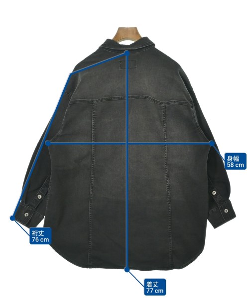 le coeur blanc（ル　クール　ブラン）カジュアルシャツ 黒 サイズ:38(M位) レディース/2200638714340