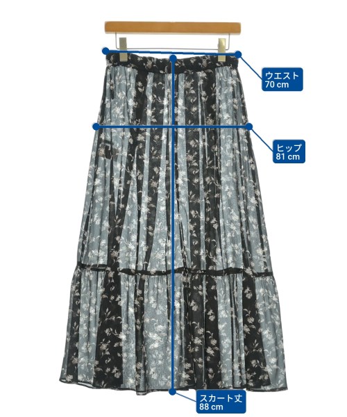 le coeur blanc（ル　クール　ブラン）ロング・マキシ丈スカート 黒 サイズ:38(M位) レディース/2200647331125