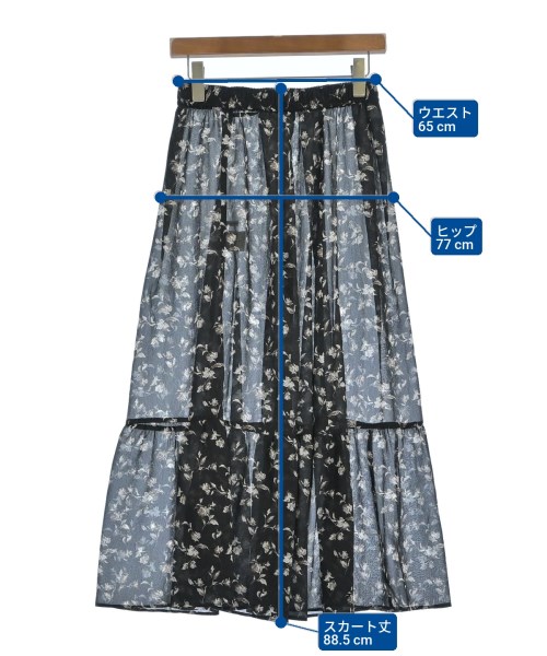 le coeur blanc（ル　クール　ブラン）ロング・マキシ丈スカート 黒 サイズ:38(M位) レディース/2200648597100