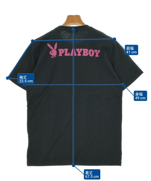 PLAY BOY（プレイボーイ）Tシャツ・カットソー 黒 サイズ:L メンズ/2200643196094