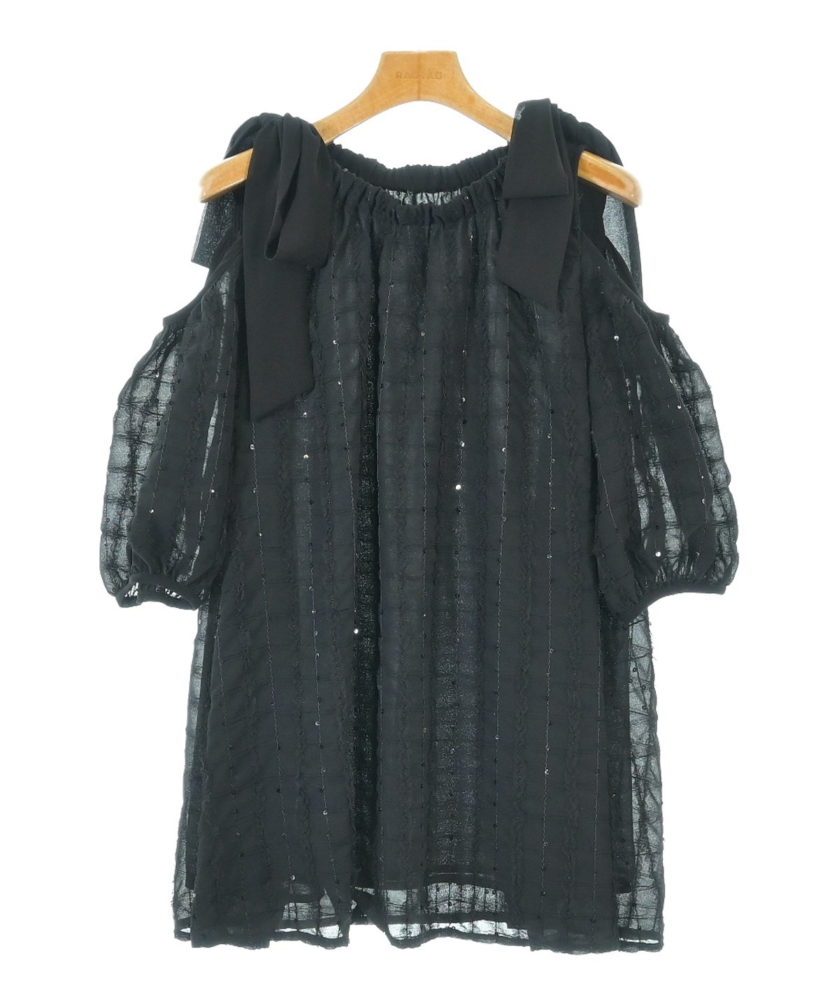 【中古】グレースコンチネンタル GRACE CONTINENTAL 24SS バックタックレースシャツ 36 黒 ブラック /MI ■OS レディース GRACE CONTINENTAL（グレース コンチネンタル）ブラウス 黒 サイズ:36