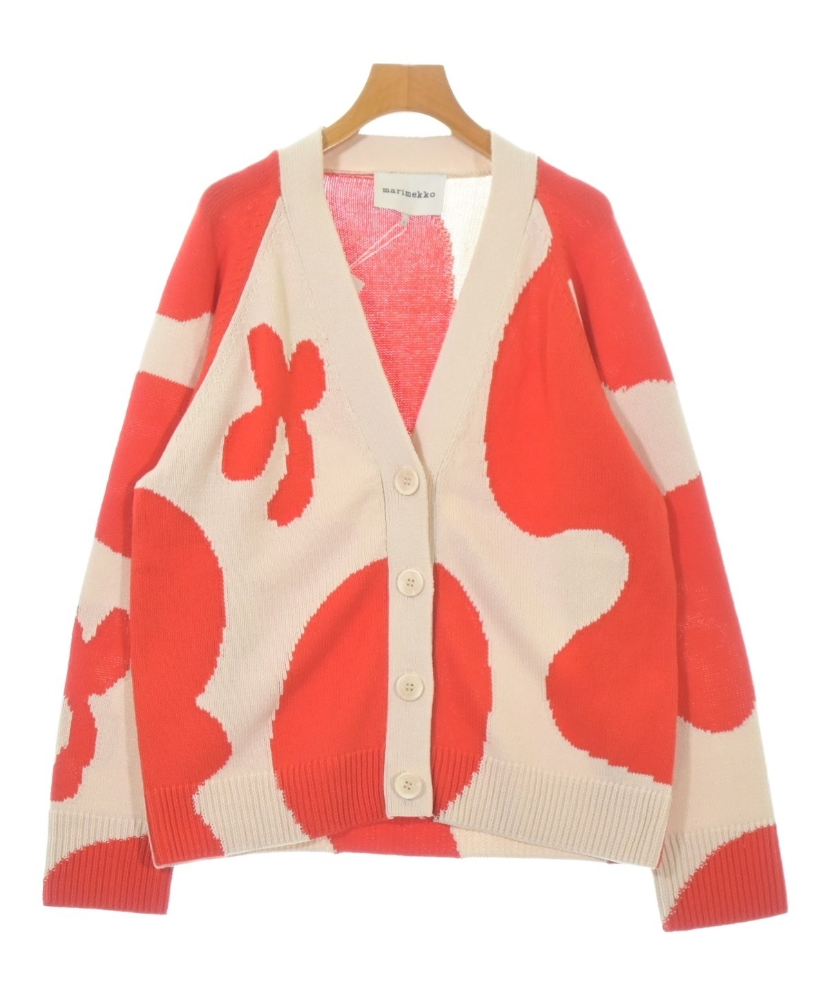 【人気】marimekko マリメッコ カーディガン レッド ベージュ marimekko（マリメッコ）カーディガン ベージュ サイズ:M レディース