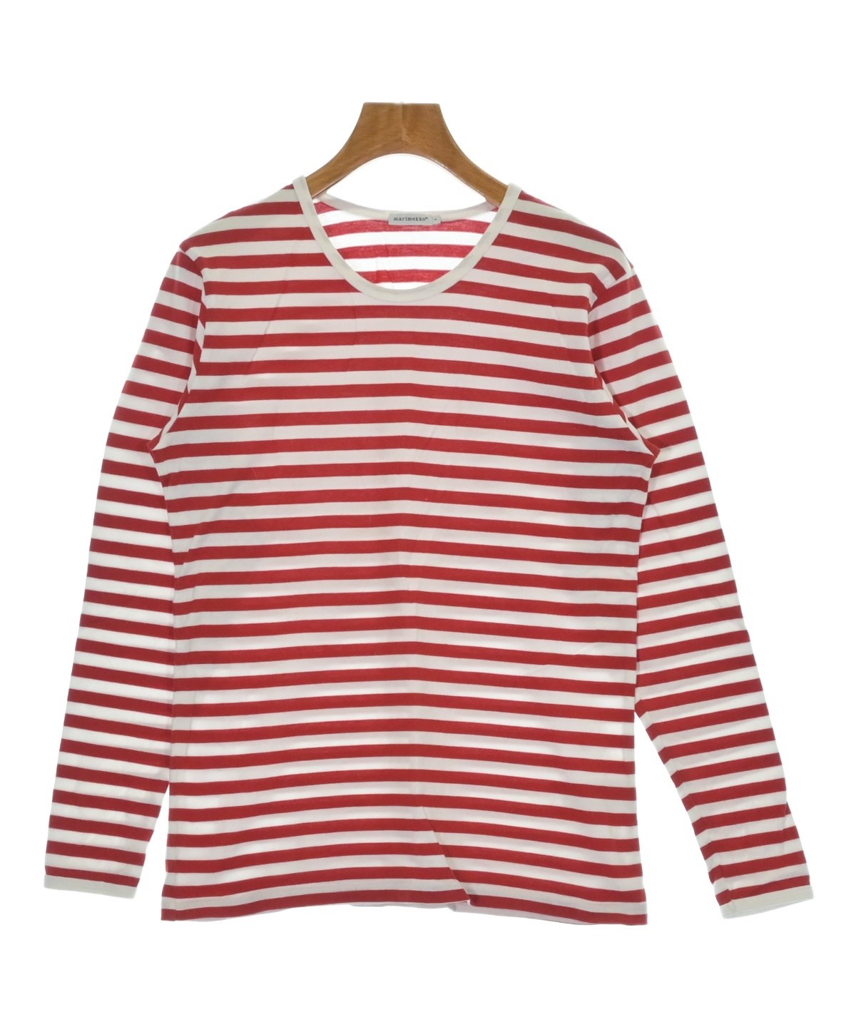 【新品】マリメッコ　ボーダーカットソー　白　赤 marimekko（マリメッコ）Tシャツ・カットソー 赤 サイズ:S レディース