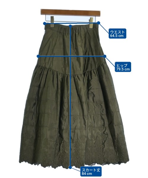 DOUBLE STANDARD CLOTHING（ダブルスタンダードクロージング）ロング・マキシ丈スカート カーキ サイズ:38(M位) レディース/2200721940014