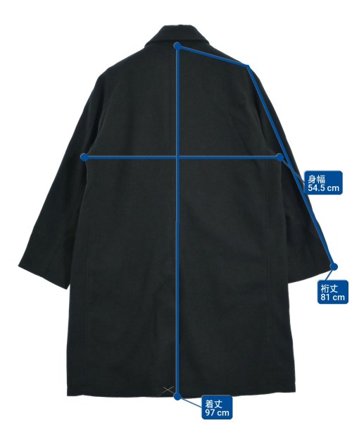 nano UNIVERSE（ナノユニバース）ステンカラーコート 黒 サイズ:S メンズ/2200635402011