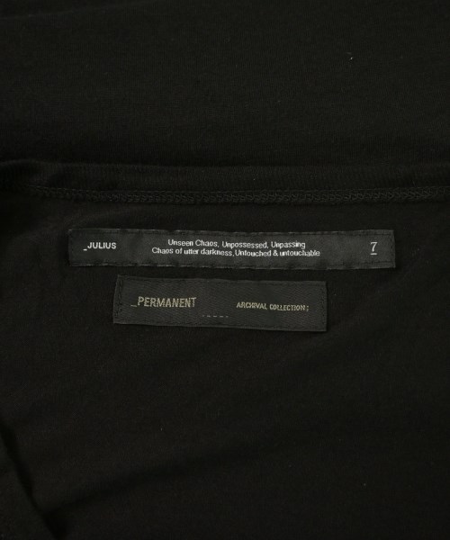 JULIUS（ユリウス）Tシャツ・カットソー 黒 サイズ:1(S位) メンズ/2200640225056