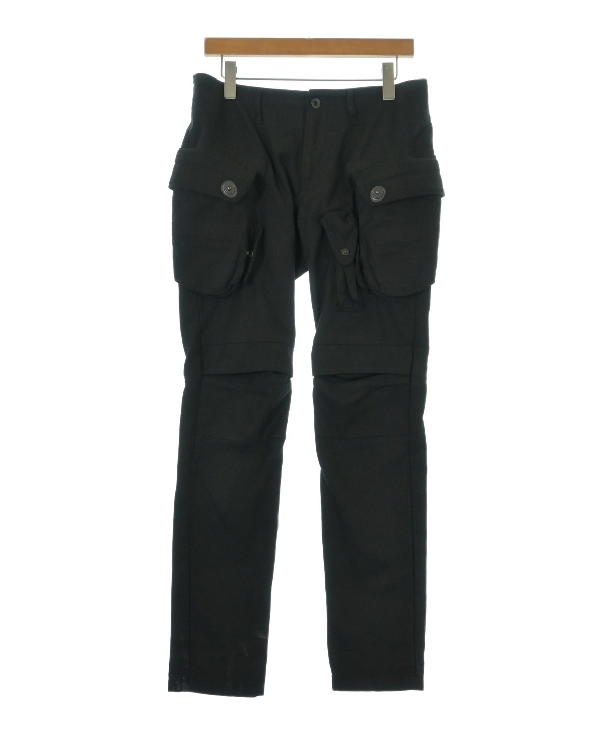 JULIUS 2013AW crack: モールスキン カーゴパンツ サイズ2 JULIUS（ユリウス）カーゴパンツ 黒 サイズ:2(M位) メンズ