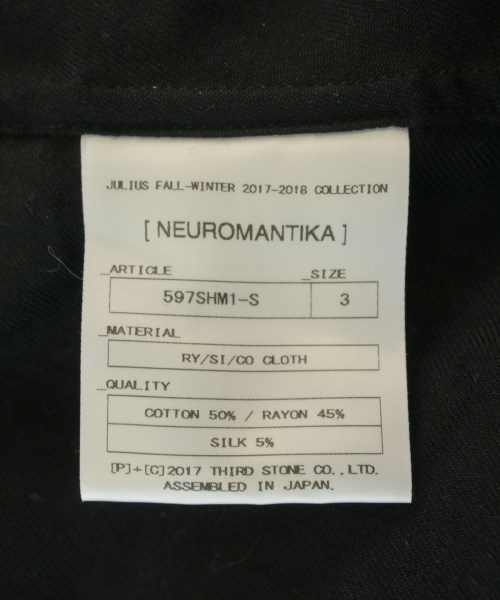 JULIUS（ユリウス）カジュアルシャツ 黒 サイズ:3(L位) メンズ/2200665604010