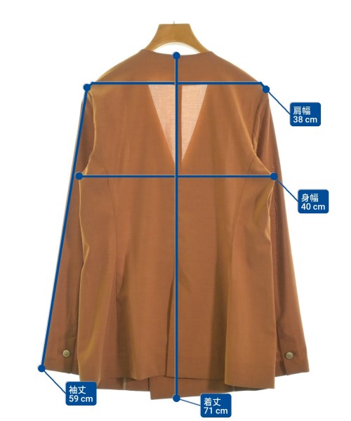 GALLARDA GALANTE（ガリャルダ　ガランテ）ノーカラージャケット 茶 サイズ:F レディース/2200670561100