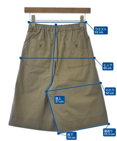 three dots（スリードッツ）ショートパンツ カーキ サイズ:XS レディース/2200634766022