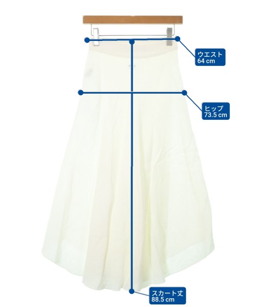 three dots（スリードッツ）ロング・マキシ丈スカート 白 サイズ:XS レディース/2200631689065