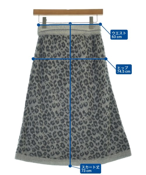 three dots（スリードッツ）ひざ丈スカート グレー サイズ:S レディース/2200644024020