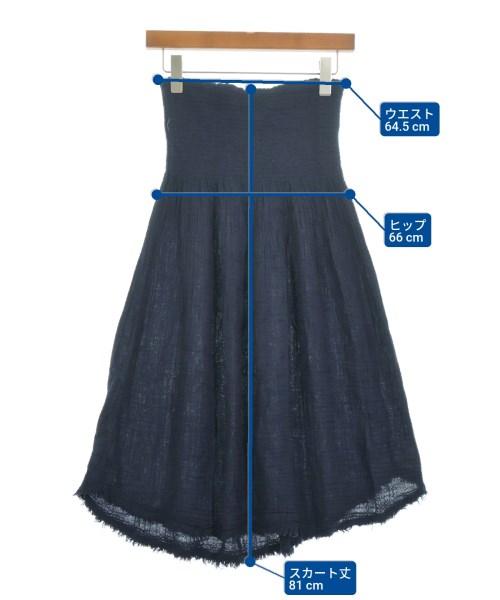 three dots（スリードッツ）ロング・マキシ丈スカート 紺 サイズ:M レディース/2200609524527