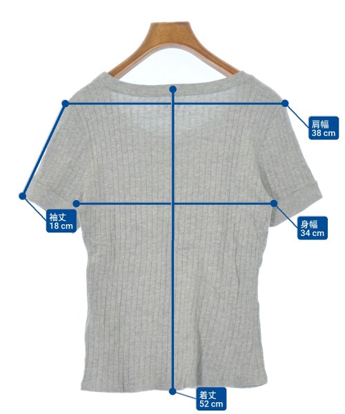 three dots（スリードッツ）Tシャツ・カットソー グレー サイズ:S レディース/2200671788117