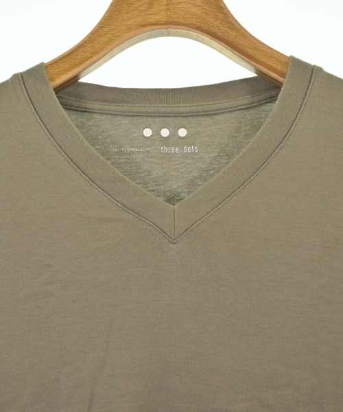 three dots（スリードッツ）Tシャツ・カットソー カーキ サイズ:S メンズ/2200677156071