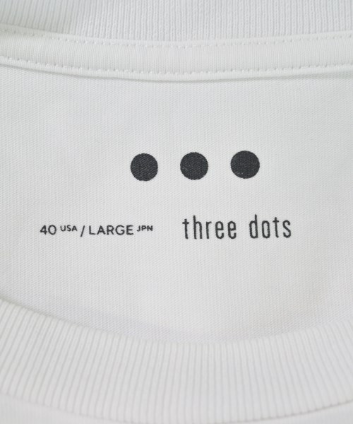 three dots（スリードッツ）Tシャツ・カットソー 白 サイズ:L レディース/2200680405029