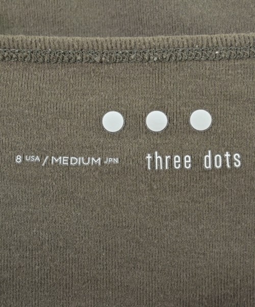 three dots（スリードッツ）Tシャツ・カットソー 茶 サイズ:M レディース/2200693218081