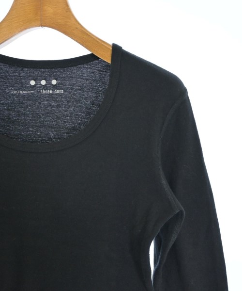 three dots（スリードッツ）Tシャツ・カットソー 黒 サイズ:S レディース/2200692080061
